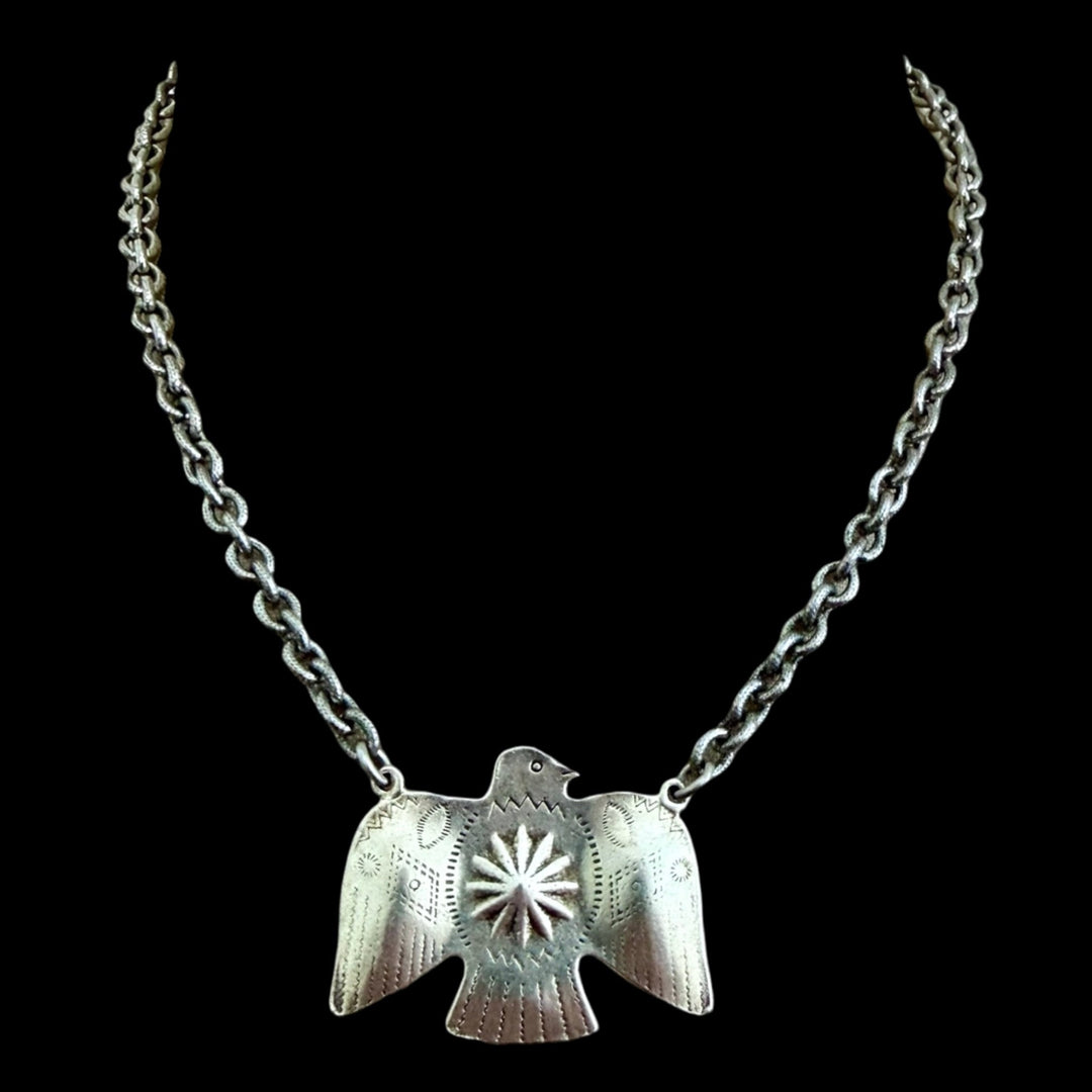 Vintage Sterling Plated Chain with Vintage Reproduction Thunderbird