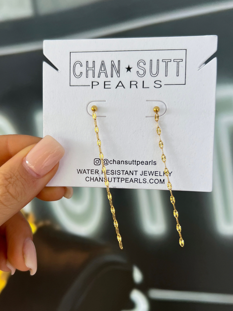 DAINTY CHAIN EARRINGS-Earring-Chansuttpearls-Shop with Bloom West Boutique, Women&