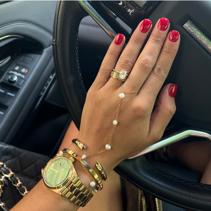 PEARL HAND CHAIN-Bracelet-Chansuttpearls-Shop with Bloom West Boutique, Women&