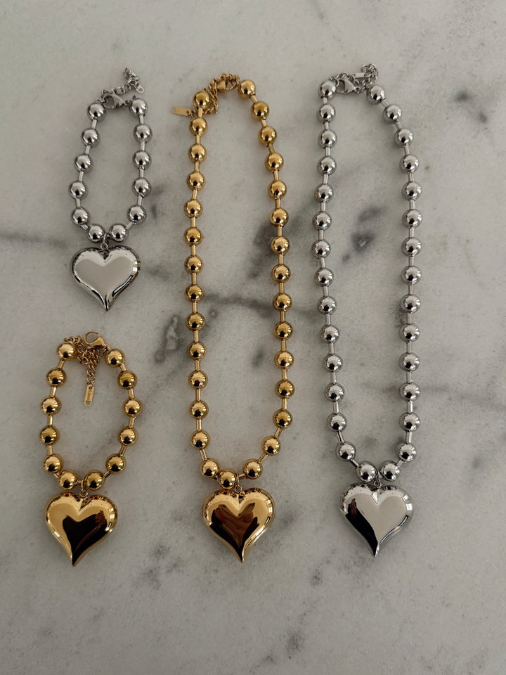 SILVER BUBBLE HEART BRACELET-Chansuttpearls-Shop with Bloom West Boutique, Women&