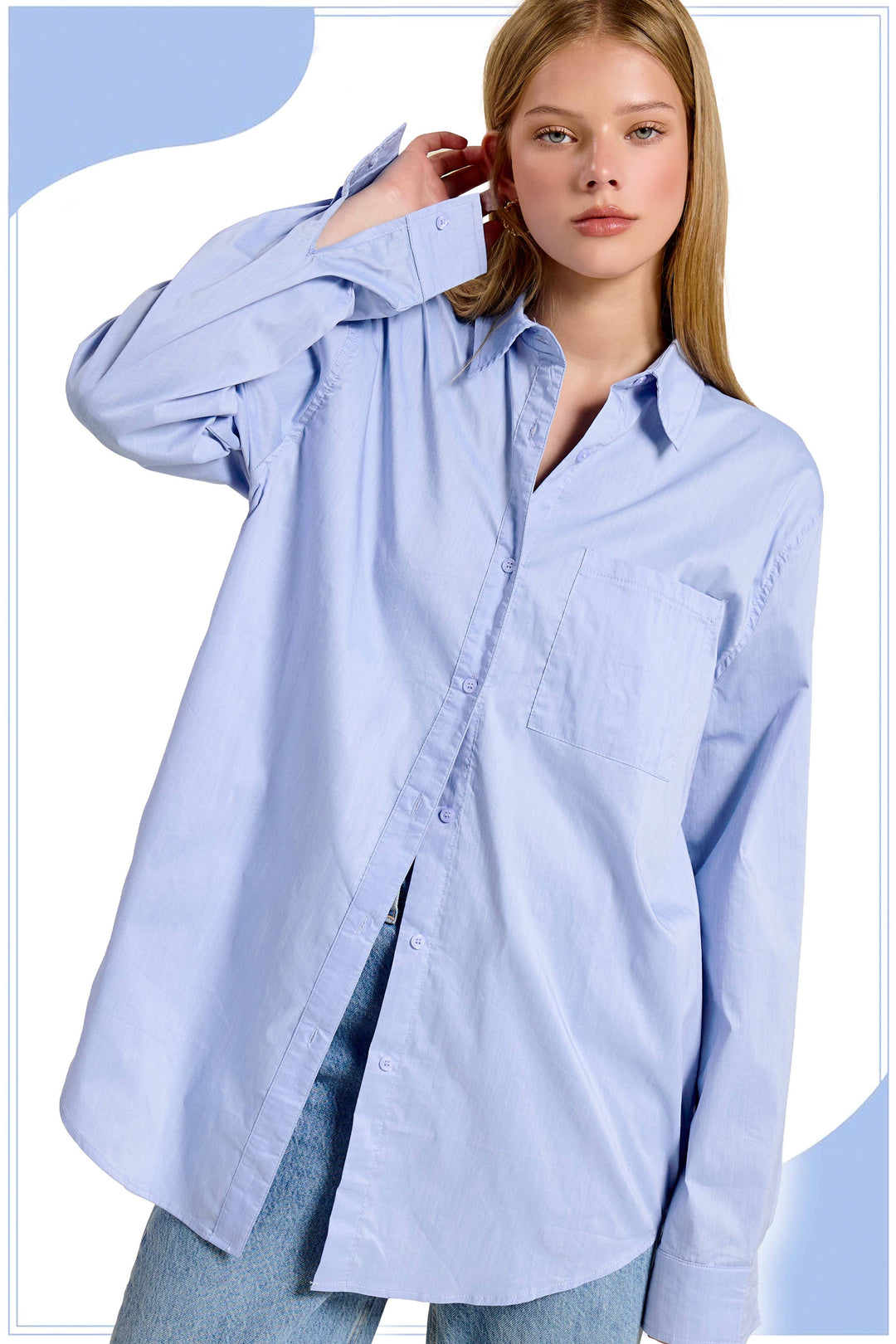 Classic Collared Button Down Poplin Shirt-Tops-La Miel-Shop with Bloom West Boutique, Women's Fashion Boutique, Located in Houma, Louisiana