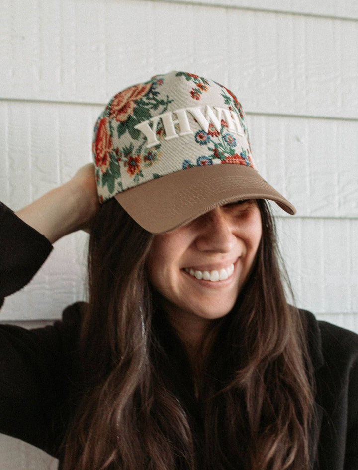 Floral YHWH Hat-Hats-Jenessa Wait-Shop with Bloom West Boutique, Women's Fashion Boutique, Located in Houma, Louisiana