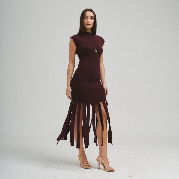 AD3522 Fringe knit dress-Able-Shop with Bloom West Boutique, Women&