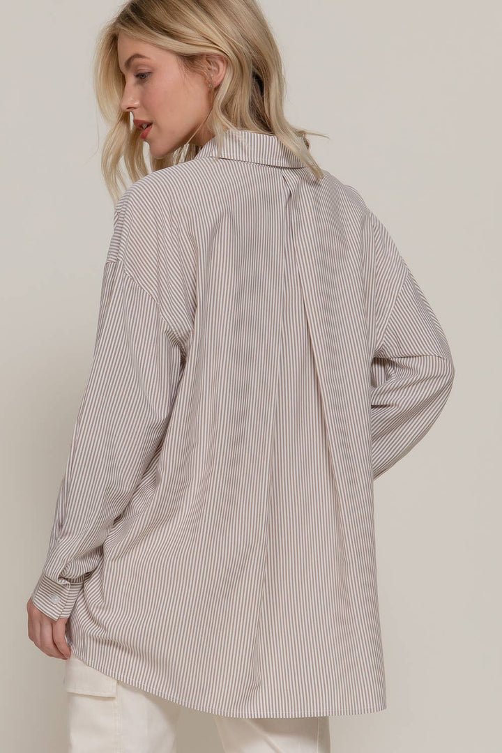 Dolman Striped Button Down-Tops-Active Basic | Active USA-Shop with Bloom West Boutique, Women's Fashion Boutique, Located in Houma, Louisiana