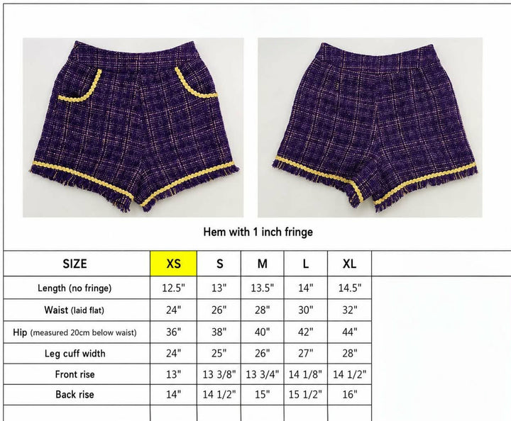 Crowned in Purple Tweed Short PRE-ORDER-Shorts-Love, Leslie-Shop with Bloom West Boutique, Women&