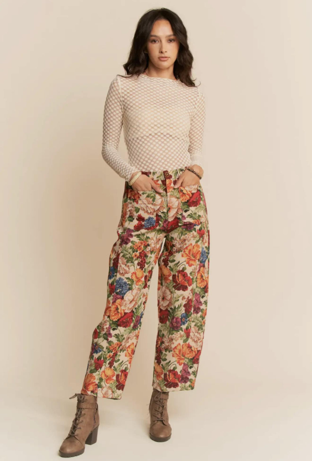 The Vintage Bloom Trouser Pant PREORDER-Pants-Davi & Dani-Shop with Bloom West Boutique, Women's Fashion Boutique, Located in Houma, Louisiana