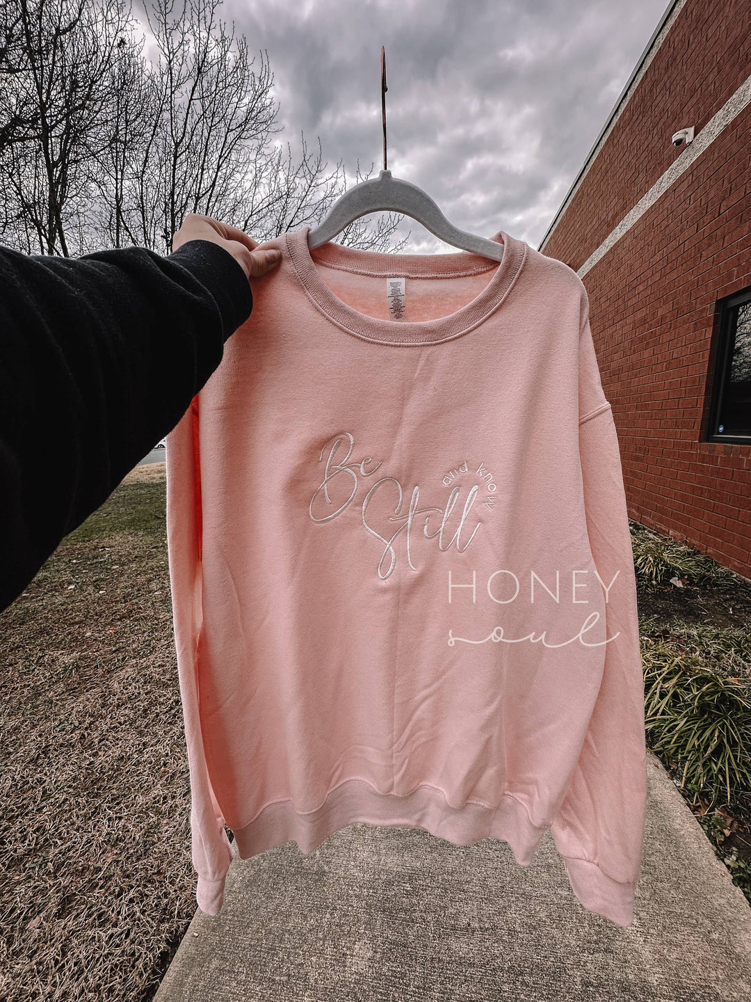 Be Still and Know Sweatshirt-Graphic Sweaters-Honey Soul LLC-Shop with Bloom West Boutique, Women's Fashion Boutique, Located in Houma, Louisiana