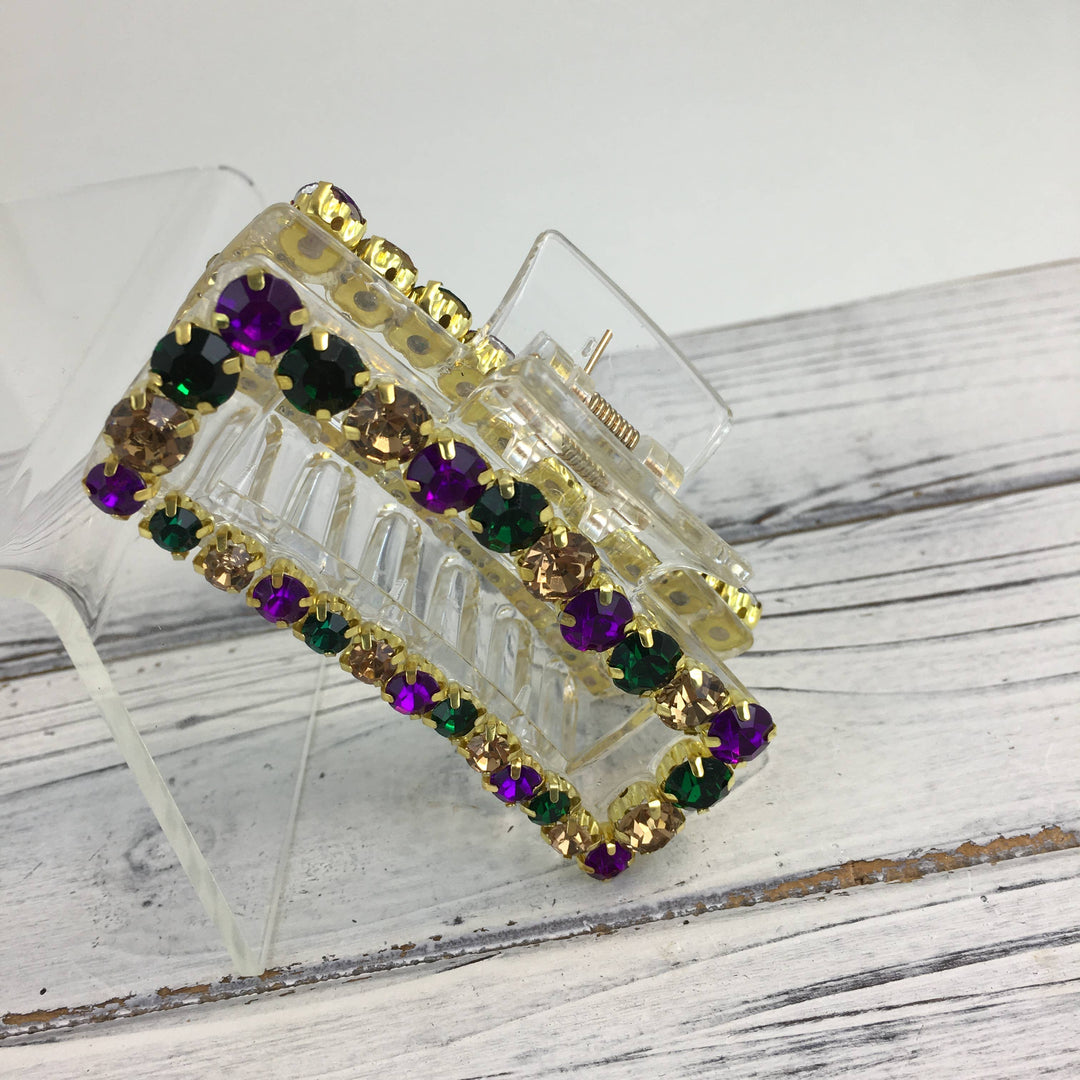 Mardi Gras stone claw clip -Hair Accessories-SongLily-Shop with Bloom West Boutique, Women's Fashion Boutique, Located in Houma, Louisiana