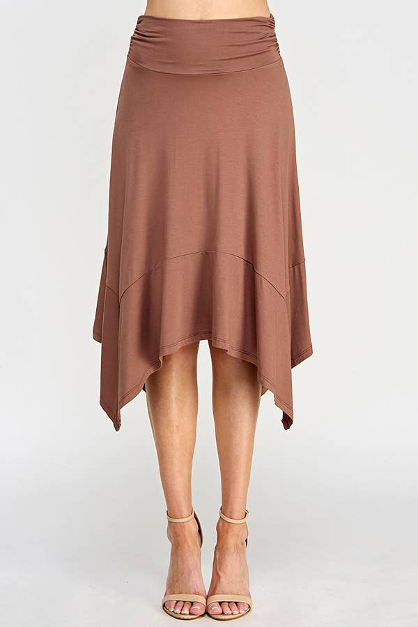 HANDKERCHIEF HEMLINE MIDI SKIRT-Skirts-Heart & Hips-Shop with Bloom West Boutique, Women's Fashion Boutique, Located in Houma, Louisiana