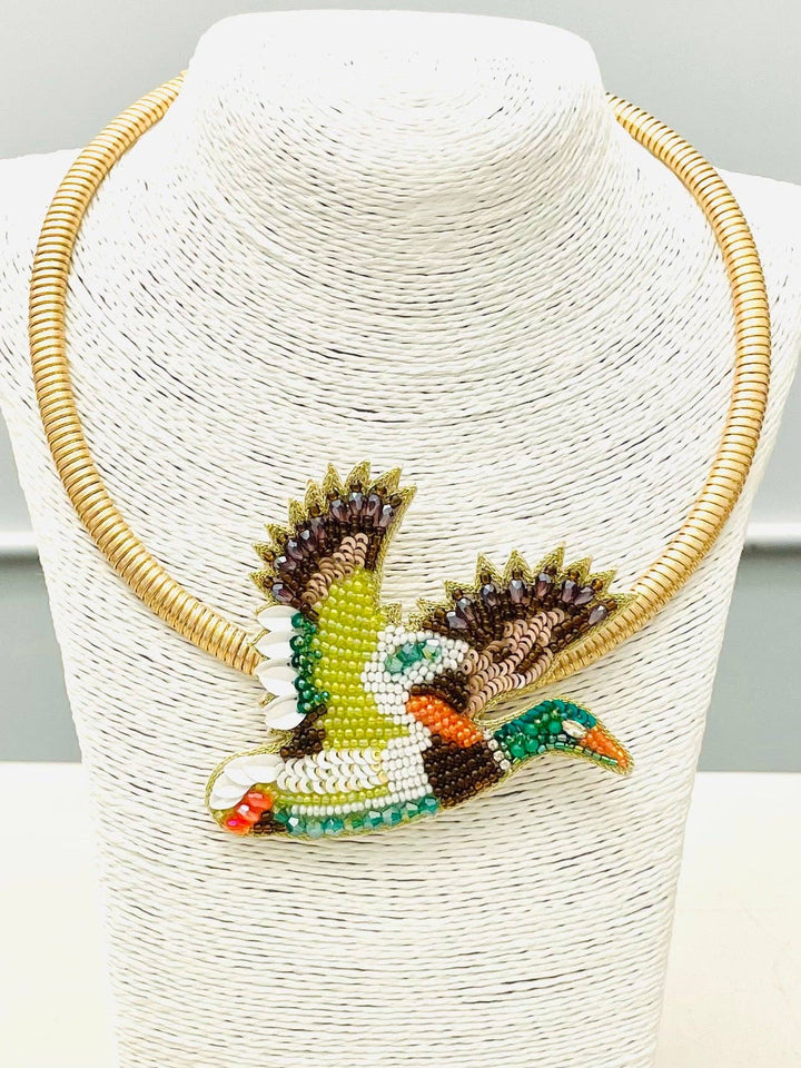 FALL - Mallard Necklace (green/brown) BNK1203-TWO FORTY TWO-Shop with Bloom West Boutique, Women&