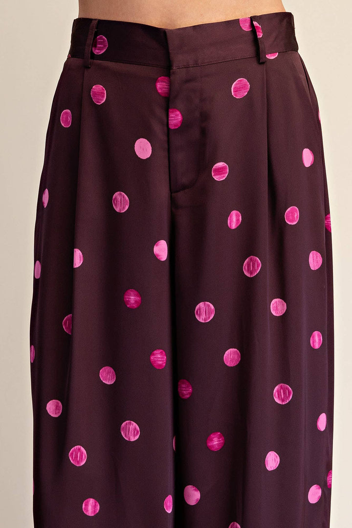 Tailored Wide Polka Dot High Waist Pants-Glam-Shop with Bloom West Boutique, Women&