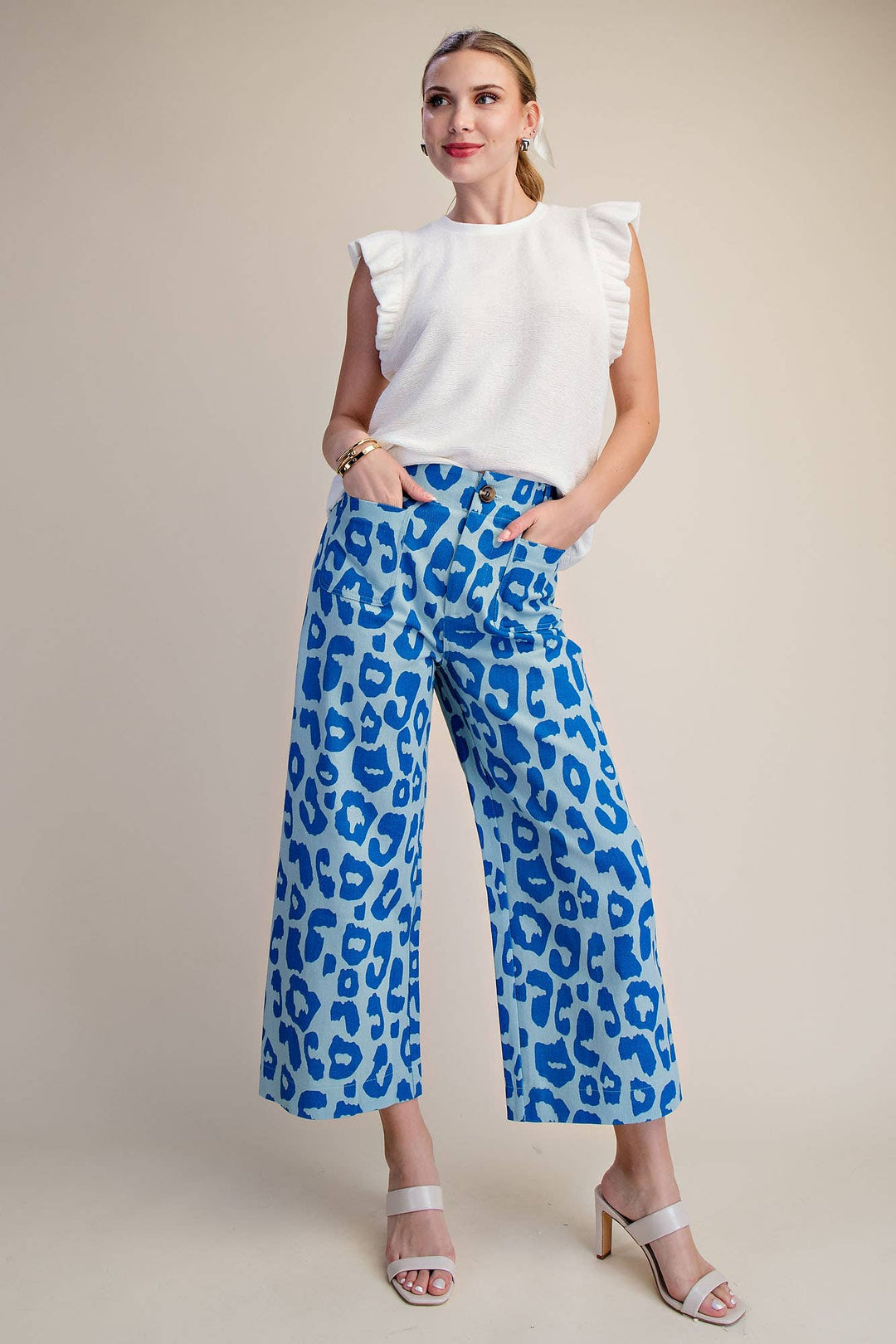 Colette Cropped Wide-Leg Neon Leopard Pants-Glam-Shop with Bloom West Boutique, Women&