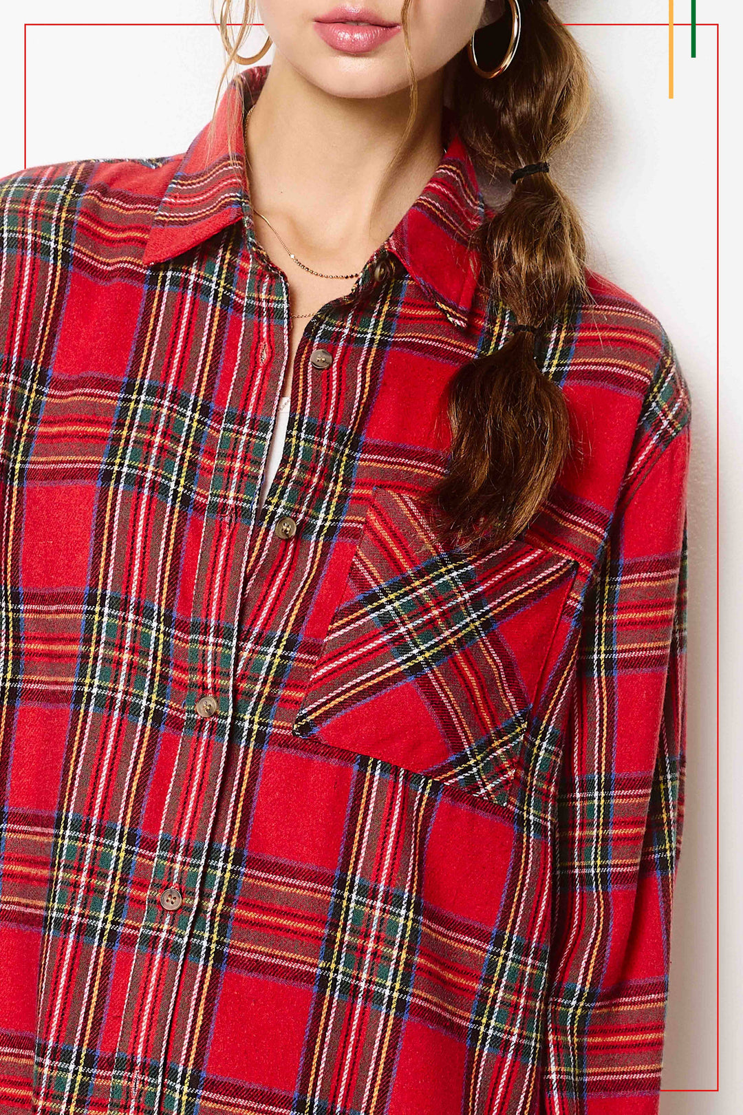 Jolly day Button Down Plaid Shirts-Tops-La Miel-Shop with Bloom West Boutique, Women's Fashion Boutique, Located in Houma, Louisiana