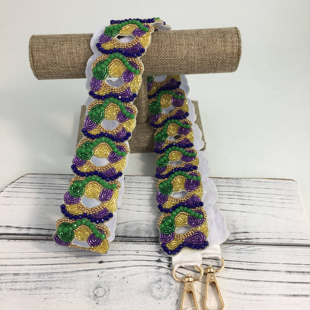 Mardi Gras Beaded King Cake Purse Strap -Accessories-SongLily-Shop with Bloom West Boutique, Women's Fashion Boutique, Located in Houma, Louisiana