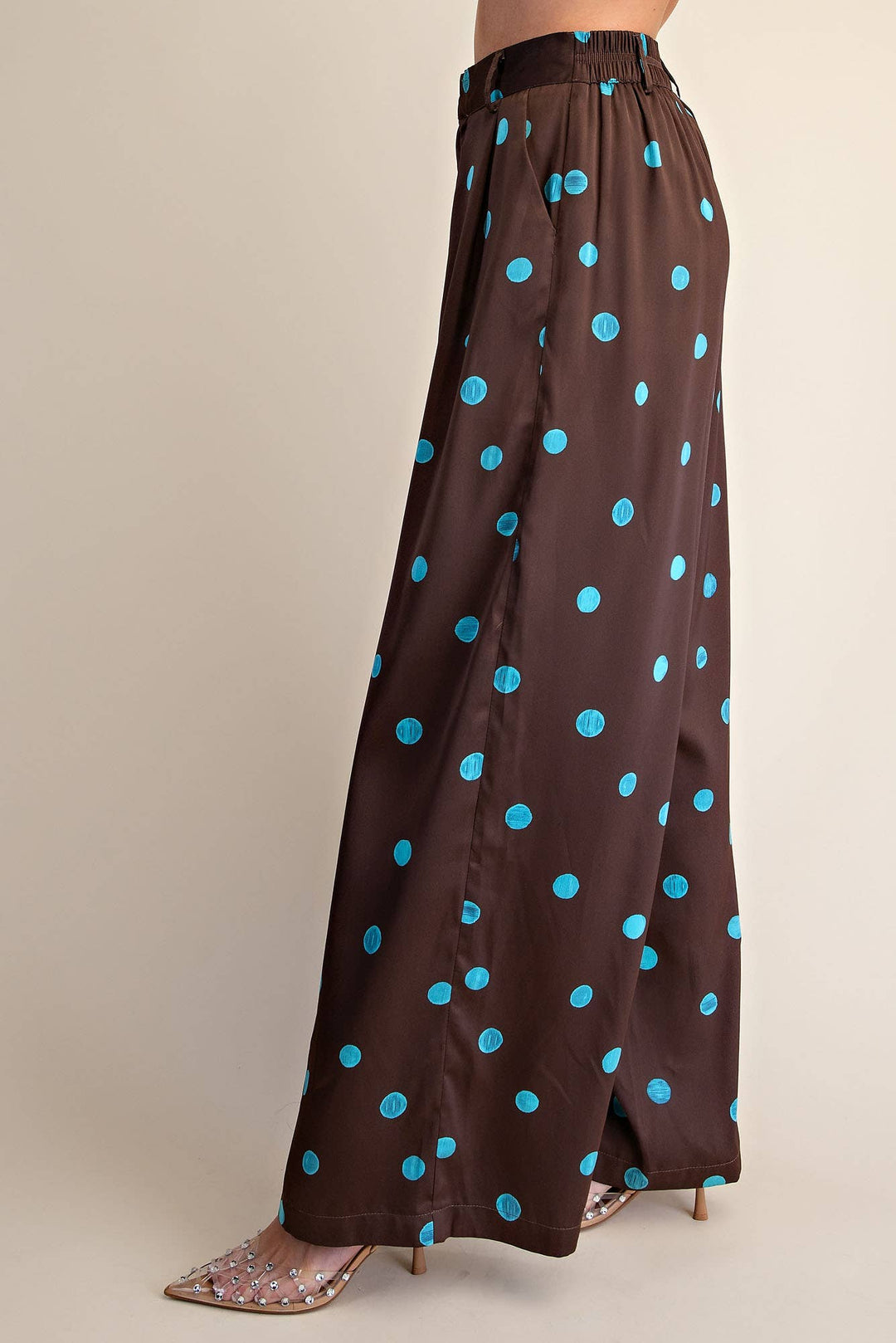 Tailored Wide Polka Dot High Waist Pants-Glam-Shop with Bloom West Boutique, Women&
