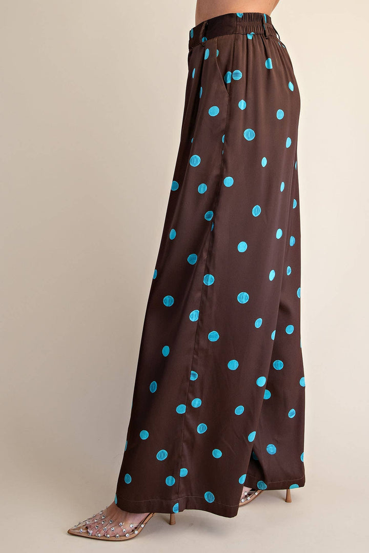 Tailored Wide Polka Dot High Waist Pants-Glam-Shop with Bloom West Boutique, Women&