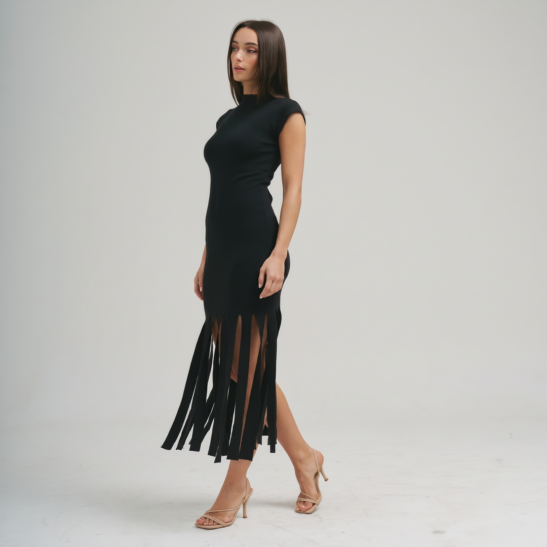 AD3522 Fringe knit dress-Able-Shop with Bloom West Boutique, Women&