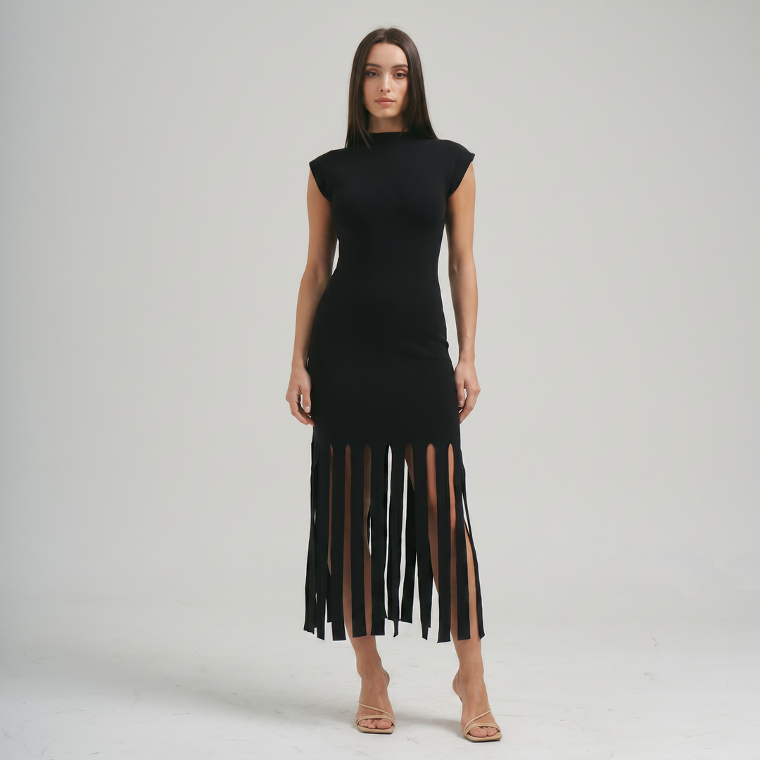 AD3522 Fringe knit dress-Able-Shop with Bloom West Boutique, Women&