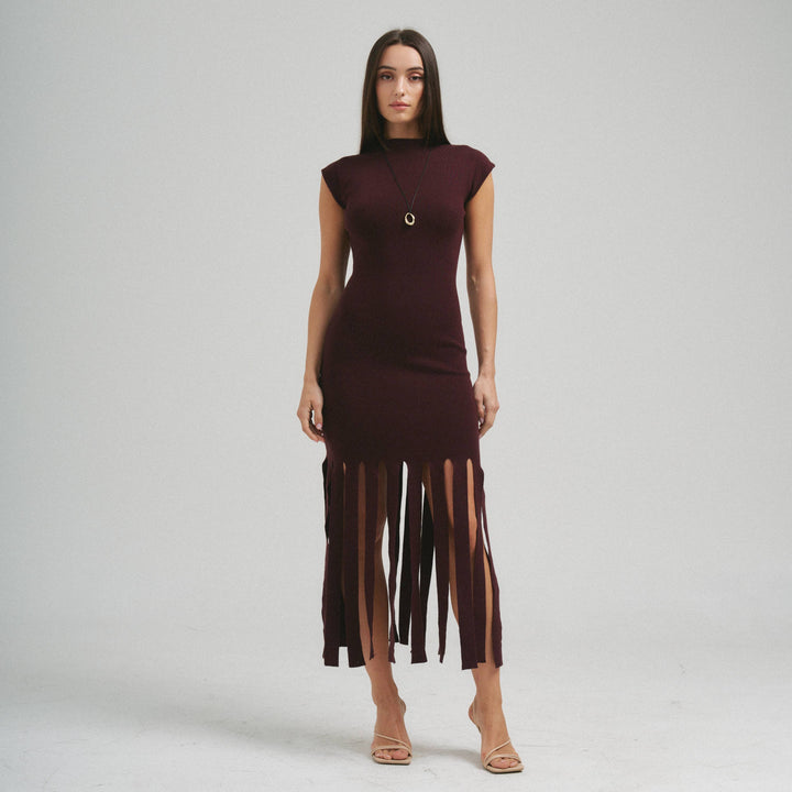 AD3522 Fringe knit dress-Able-Shop with Bloom West Boutique, Women&