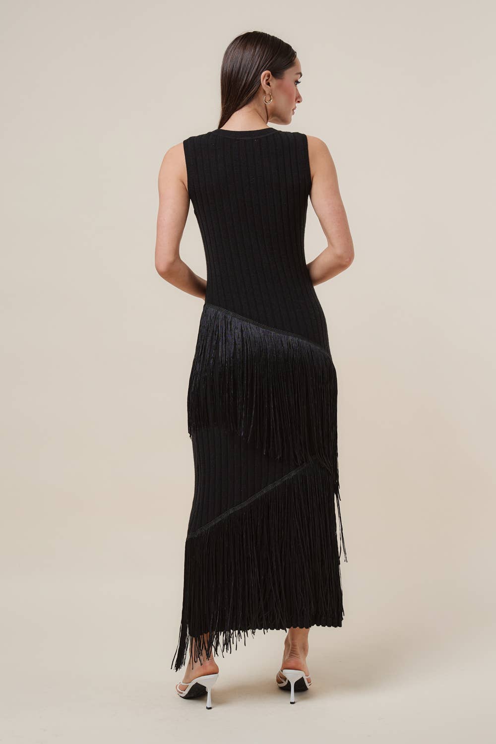AD3366 Asymmetric fringe maxi dress-Able-Shop with Bloom West Boutique, Women&