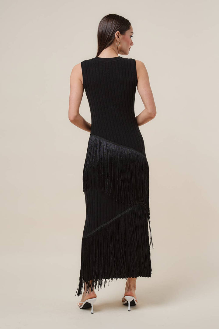 AD3366 Asymmetric fringe maxi dress-Able-Shop with Bloom West Boutique, Women&