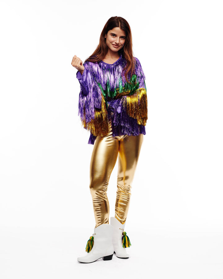 Mardi Gras tinsel jacket-SongLily-Shop with Bloom West Boutique, Women's Fashion Boutique, Located in Houma, Louisiana