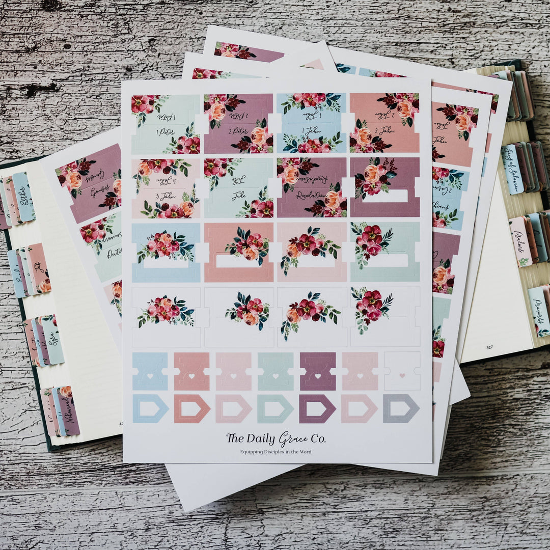 Floral Bible Tabs-Bible Accessories-The Daily Grace Co-Shop with Bloom West Boutique, Women's Fashion Boutique, Located in Houma, Louisiana