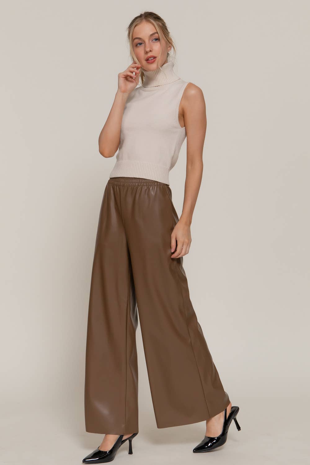 Winnie Faux Leather Pants-Pants-Active Basic | Active USA-Shop with Bloom West Boutique, Women's Fashion Boutique, Located in Houma, Louisiana