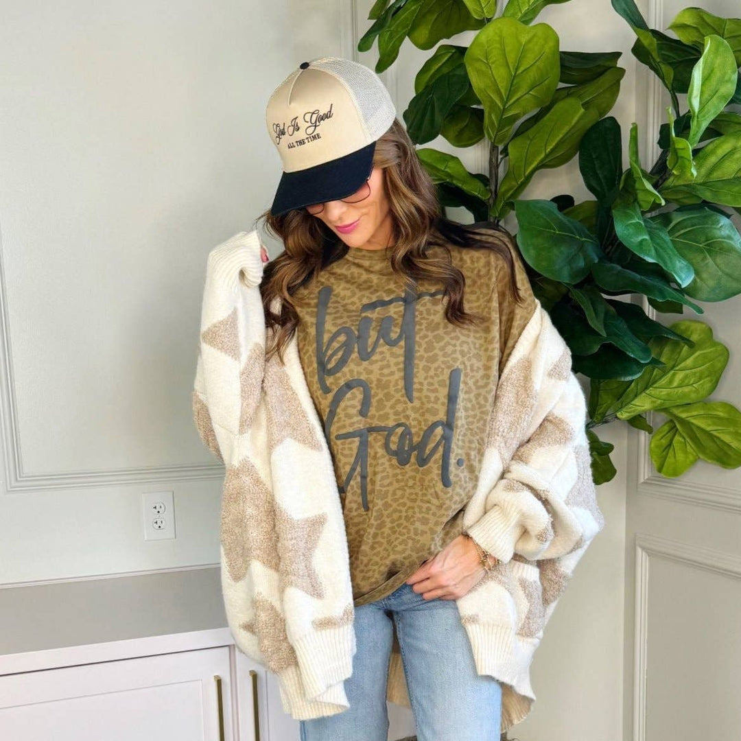 But God Brown Leopard Tee-Hats-Poppy & Pine-Shop with Bloom West Boutique, Women's Fashion Boutique, Located in Houma, Louisiana