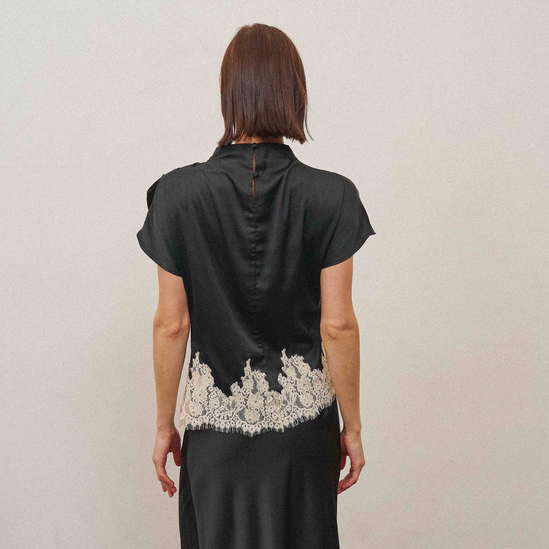 AT3558 Lace satin top-Able-Shop with Bloom West Boutique, Women&