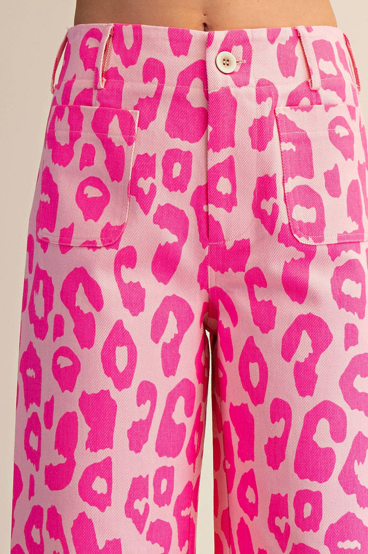 Colette Cropped Wide-Leg Neon Leopard Pants-Glam-Shop with Bloom West Boutique, Women&