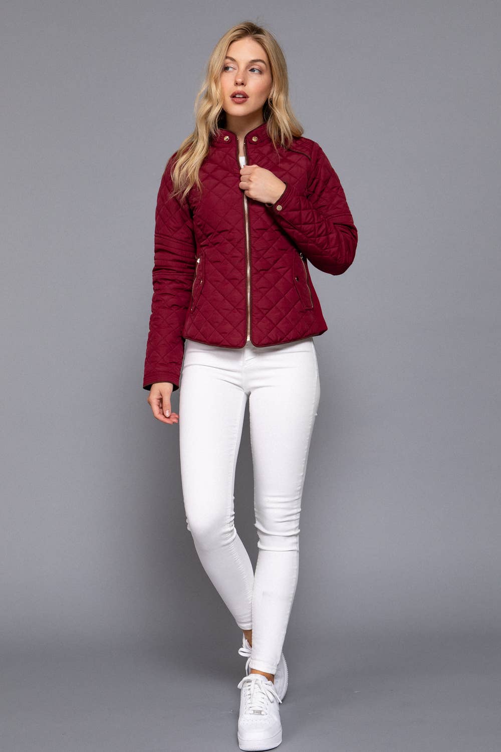 Suede Piping Detail Rib Quilted Padding Jacket : OLV-olive oil / L-Active Basic | Active USA-Shop with Bloom West Boutique, Women's Fashion Boutique, Located in Houma, Louisiana