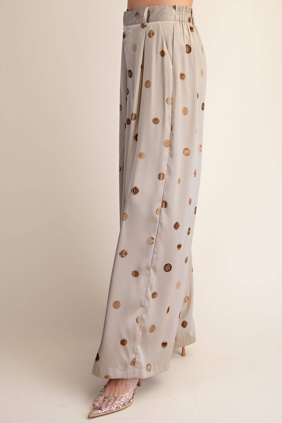 Tailored Wide Polka Dot High Waist Pants-Glam-Shop with Bloom West Boutique, Women&