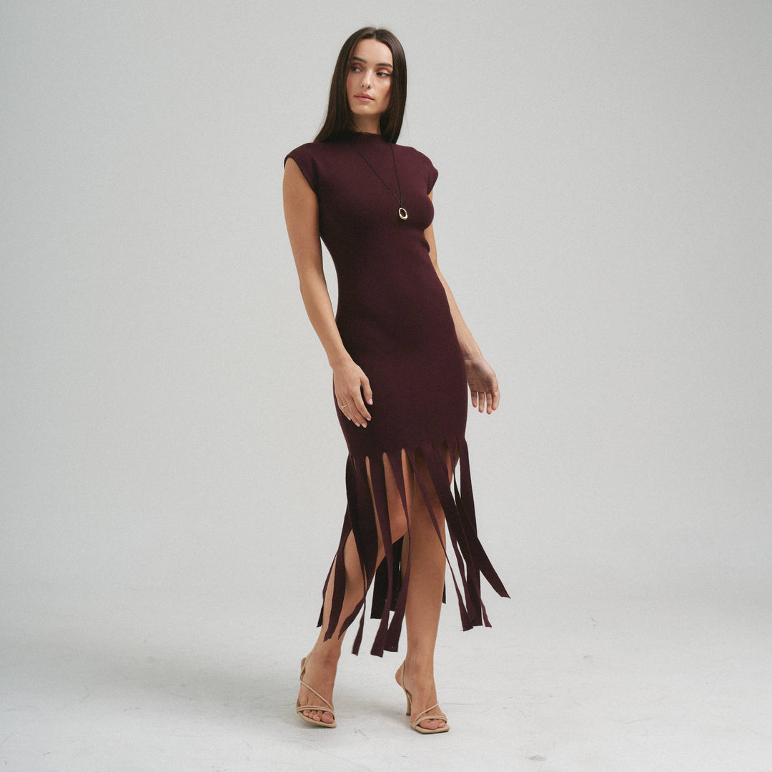 AD3522 Fringe knit dress-Able-Shop with Bloom West Boutique, Women&