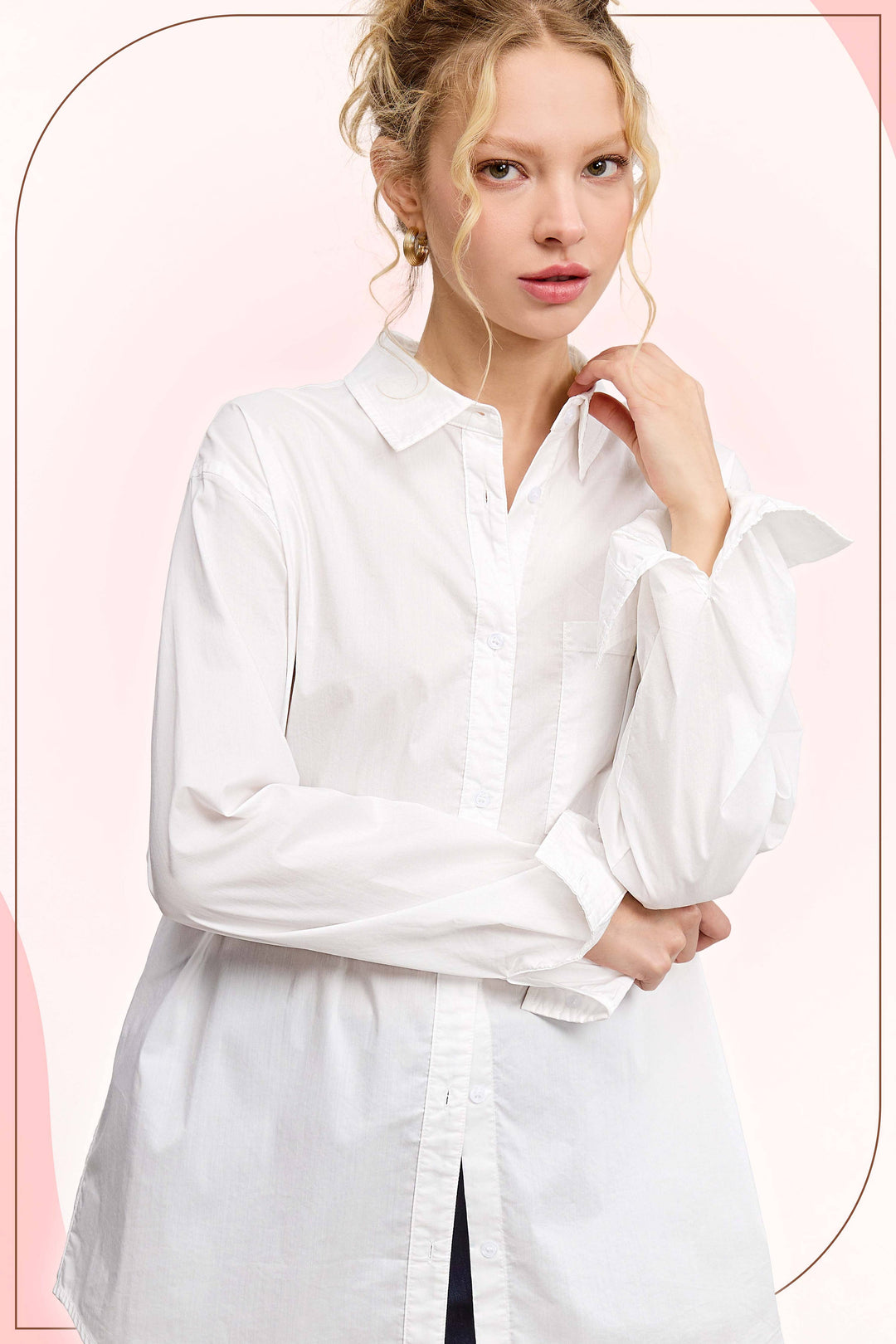 Classic Collared Button Down Poplin Shirt-Tops-La Miel-Shop with Bloom West Boutique, Women's Fashion Boutique, Located in Houma, Louisiana