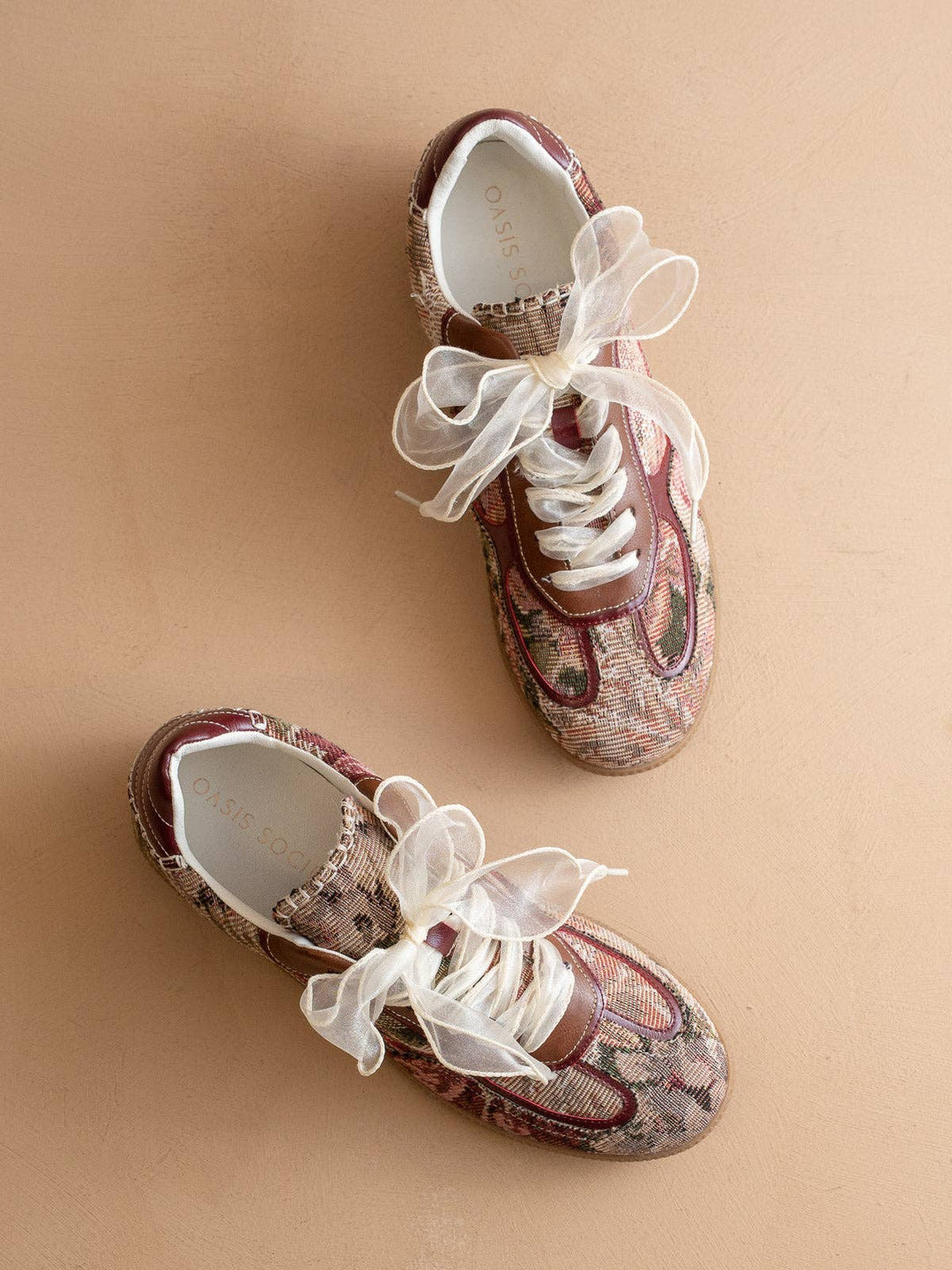 The Dalia | Mauve Tapestry Lace Up Sneaker Preorder-Boots-OASIS SOCIETY-Shop with Bloom West Boutique, Women's Fashion Boutique, Located in Houma, Louisiana