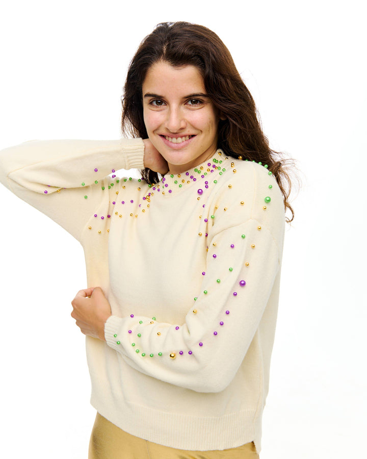 Mardi Gras Pearl Sweater Pre Order