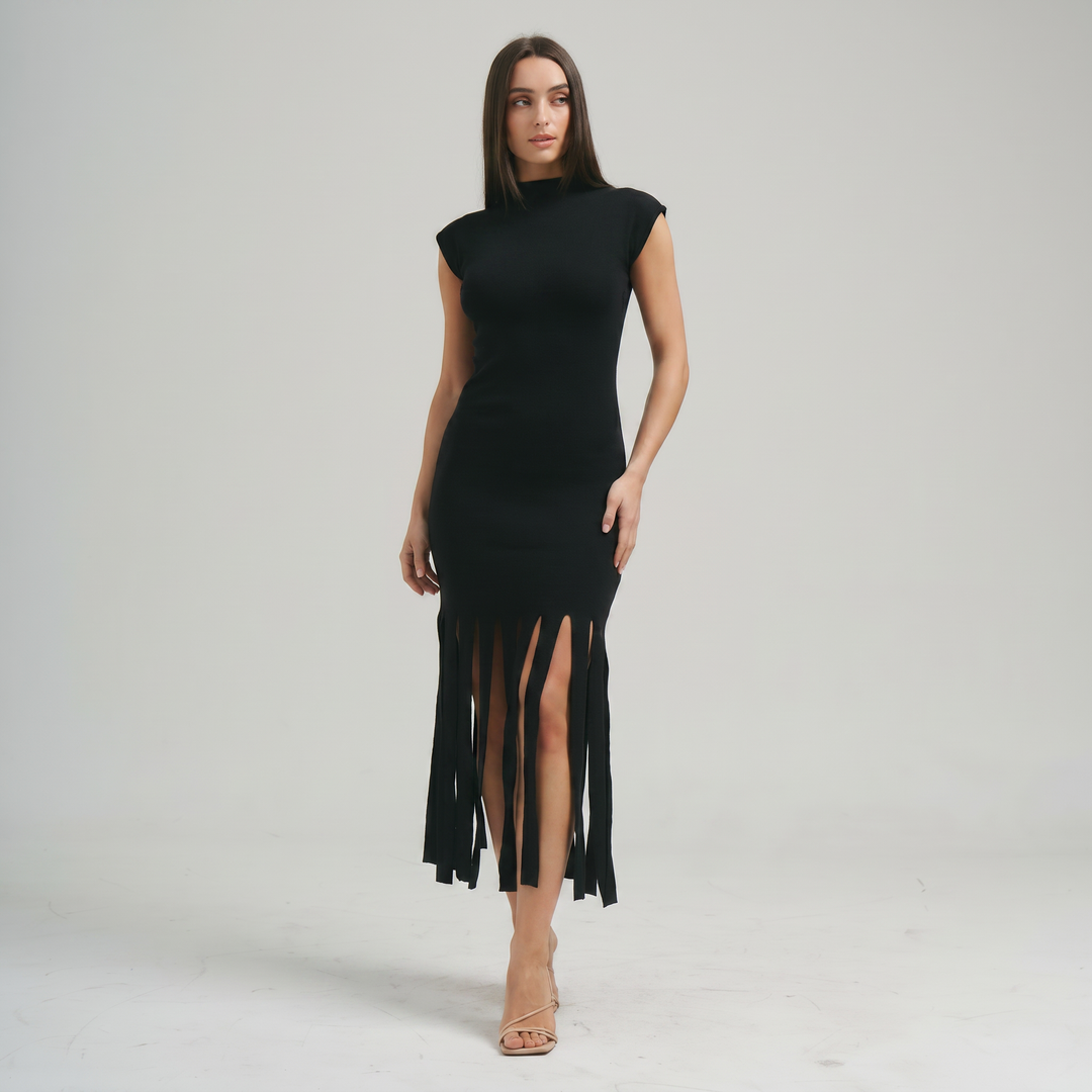 AD3522 Fringe knit dress-Able-Shop with Bloom West Boutique, Women&
