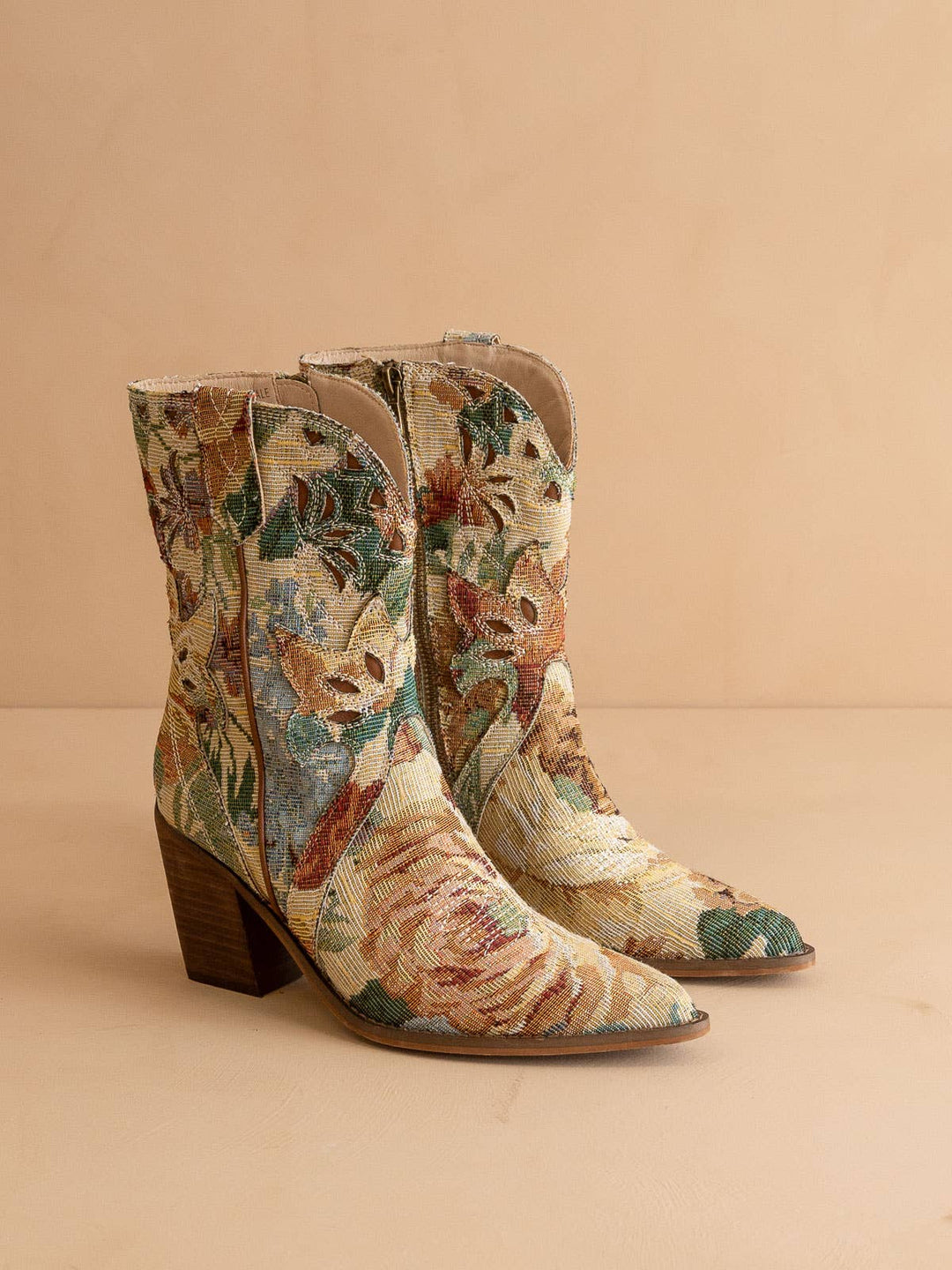 The Sorrel | Floral Tapestry Western Bootie PREORDER-OASIS SOCIETY-Shop with Bloom West Boutique, Women's Fashion Boutique, Located in Houma, Louisiana
