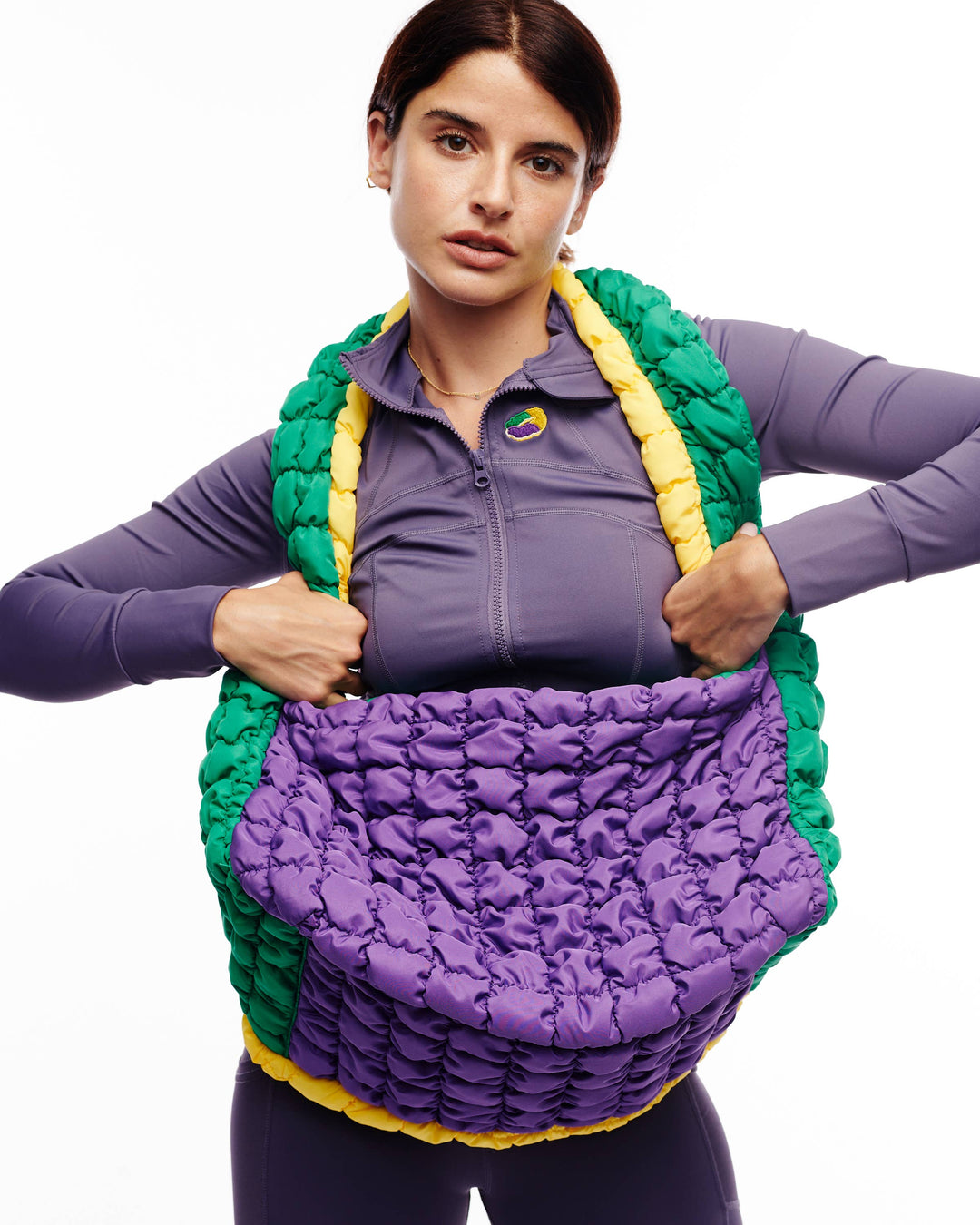 Mardi Gras Puffer Bag-Handbags-SongLily-Shop with Bloom West Boutique, Women's Fashion Boutique, Located in Houma, Louisiana