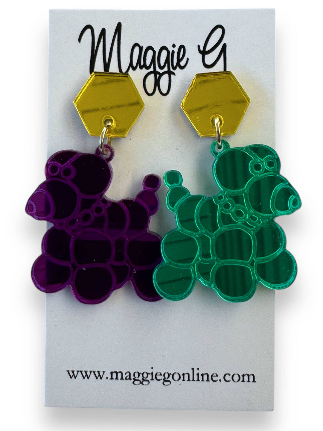 Mardi Gras Bead Dog Earrings-Earrings-Maggie G-Shop with Bloom West Boutique, Women's Fashion Boutique, Located in Houma, Louisiana
