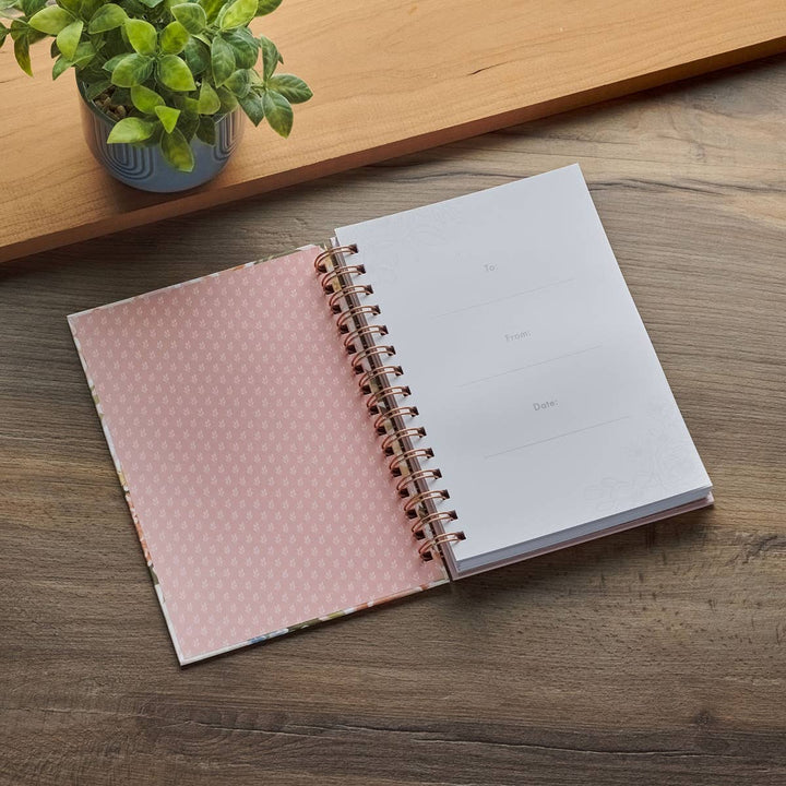 Journal Wirebound Pink Floral Strength & Dignity Prov. 31:25-Accessories-Christian Art Gifts-Shop with Bloom West Boutique, Women's Fashion Boutique, Located in Houma, Louisiana