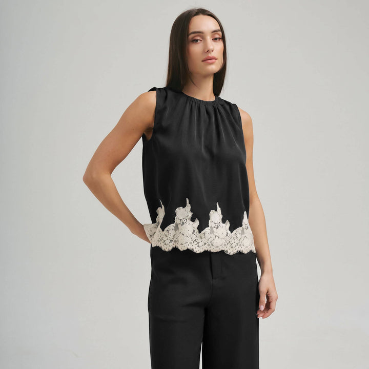 AS3513 Lace trimmed top &amp; pants set-Able-Shop with Bloom West Boutique, Women&