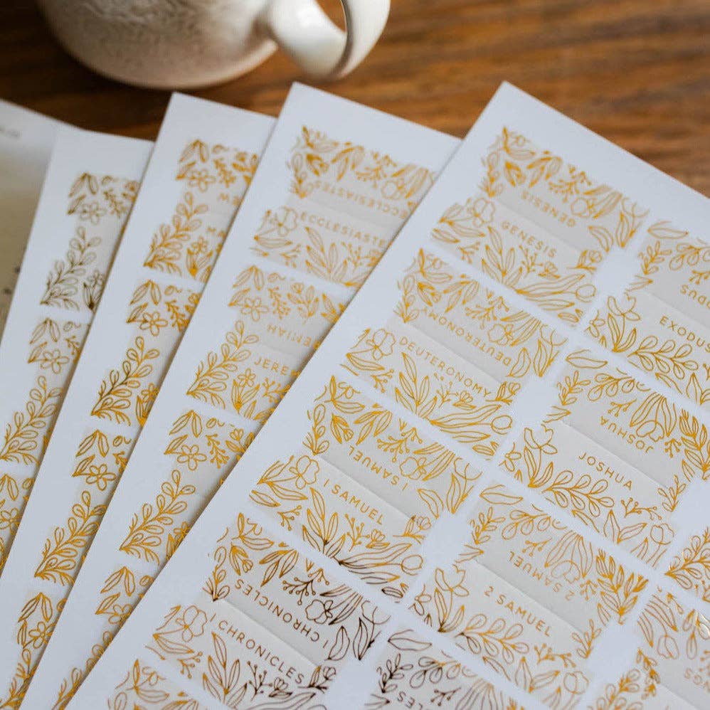 Gold Foil Bible Tabs - Cream-Bible Accessories-The Daily Grace Co-Shop with Bloom West Boutique, Women's Fashion Boutique, Located in Houma, Louisiana