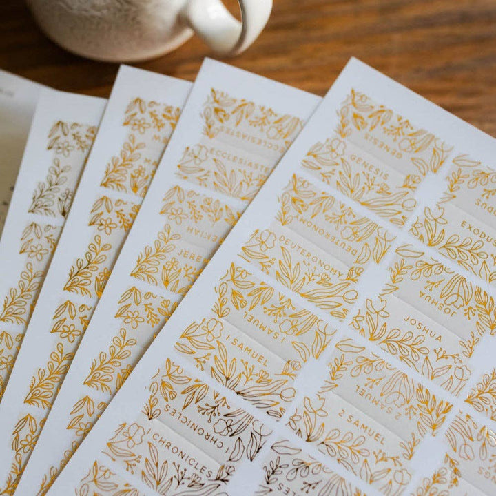 Gold Foil Bible Tabs - Cream-Bible Accessories-The Daily Grace Co-Shop with Bloom West Boutique, Women's Fashion Boutique, Located in Houma, Louisiana