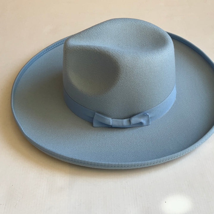 Light Blue Ribbon Hat-Hats-Bloom West Boutique-Shop with Bloom West Boutique, Women's Fashion Boutique, Located in Houma, Louisiana