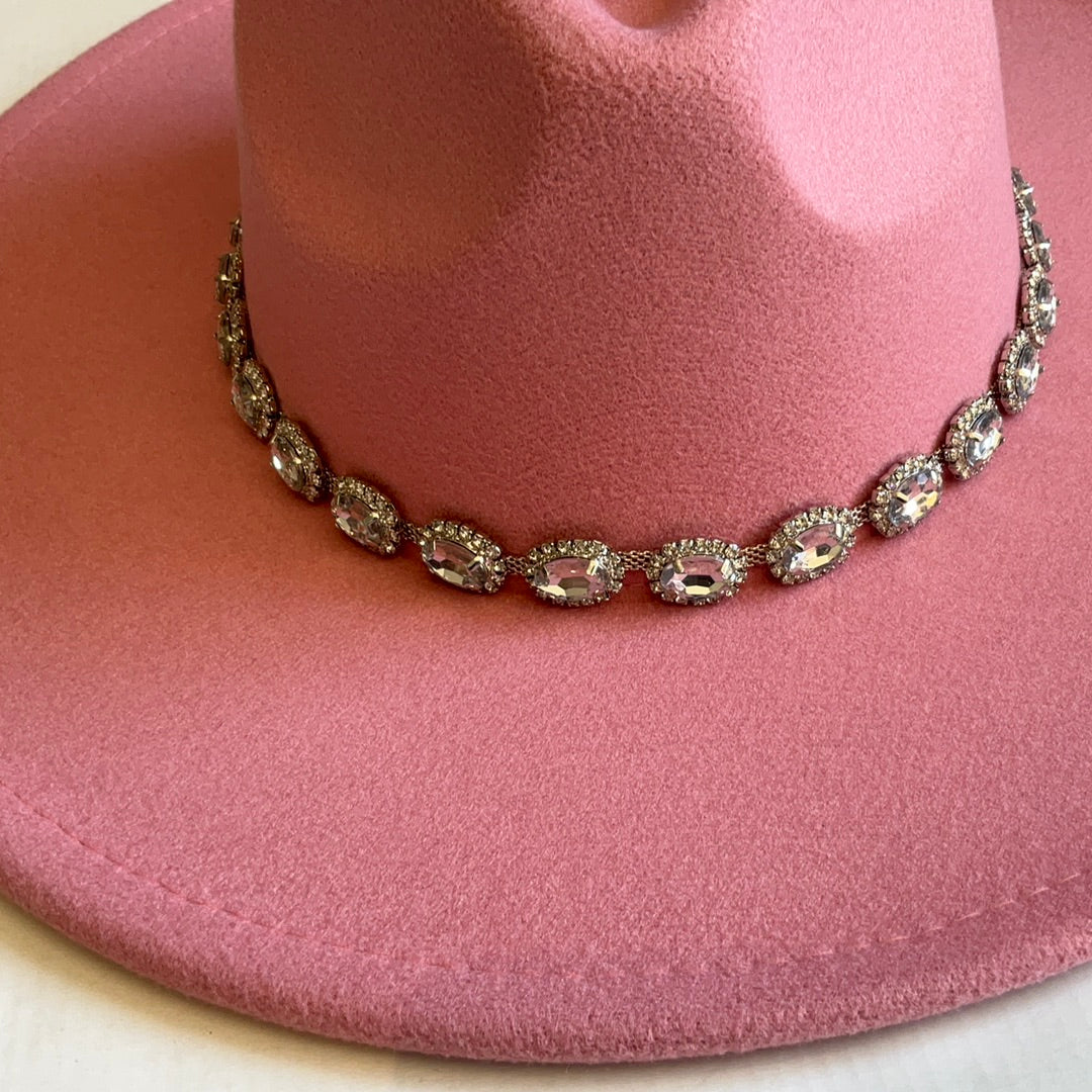 Pink Hat With Silver Beading-Hats-Bloom West Boutique-Shop with Bloom West Boutique, Women's Fashion Boutique, Located in Houma, Louisiana