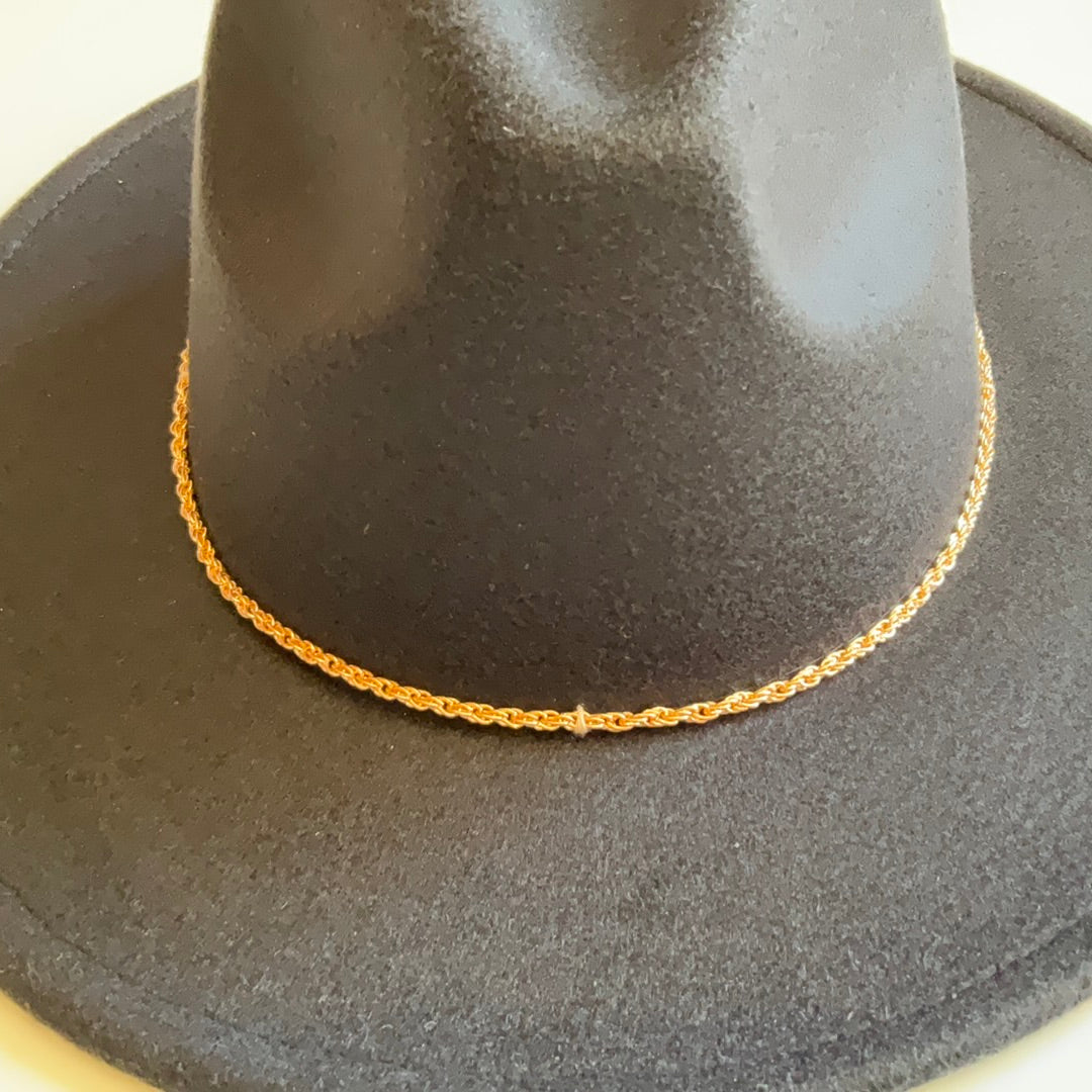 Rope Chain Strap Fedora Fashion Hat-Hats-Bloom West Boutique-Shop with Bloom West Boutique, Women's Fashion Boutique, Located in Houma, Louisiana