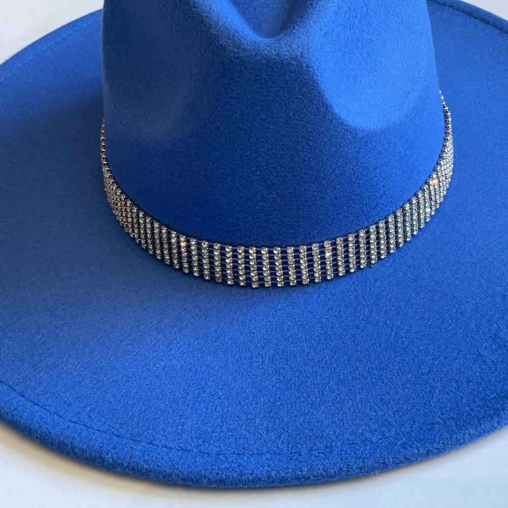 Blue Hat With Silver Band-Hats-Bloom West Boutique-Shop with Bloom West Boutique, Women's Fashion Boutique, Located in Houma, Louisiana
