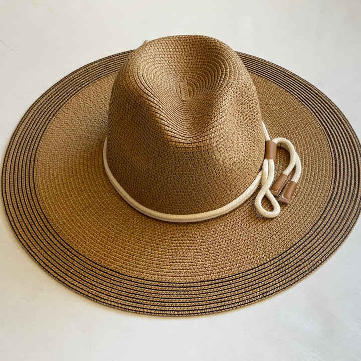 Rope Strap Straw Sun Hat-Hats-Bloom West Boutique-Shop with Bloom West Boutique, Women's Fashion Boutique, Located in Houma, Louisiana